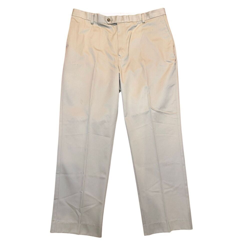 Roundtree & Yorke Men’s Khaki Dress Pants 40X32 Inno-Flex Waistband
